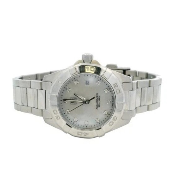 Tag Heuer Accessories - Tag Heuer WAY1413 Aquaracer 27mm MOP Diamond Stainless Steel Watch